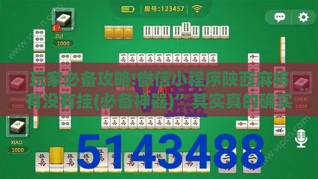 玩家必备攻略!微信小程序陕西麻将有没有挂(必备神器)”其实真的确实有挂