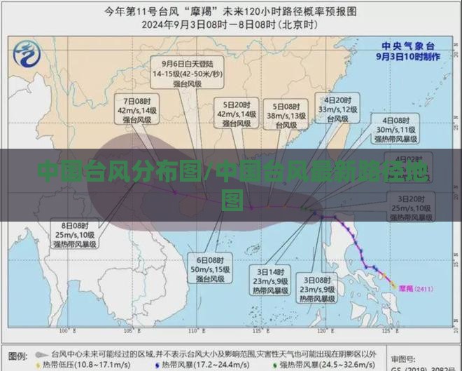 中国台风分布图/中国台风最新路径地图
